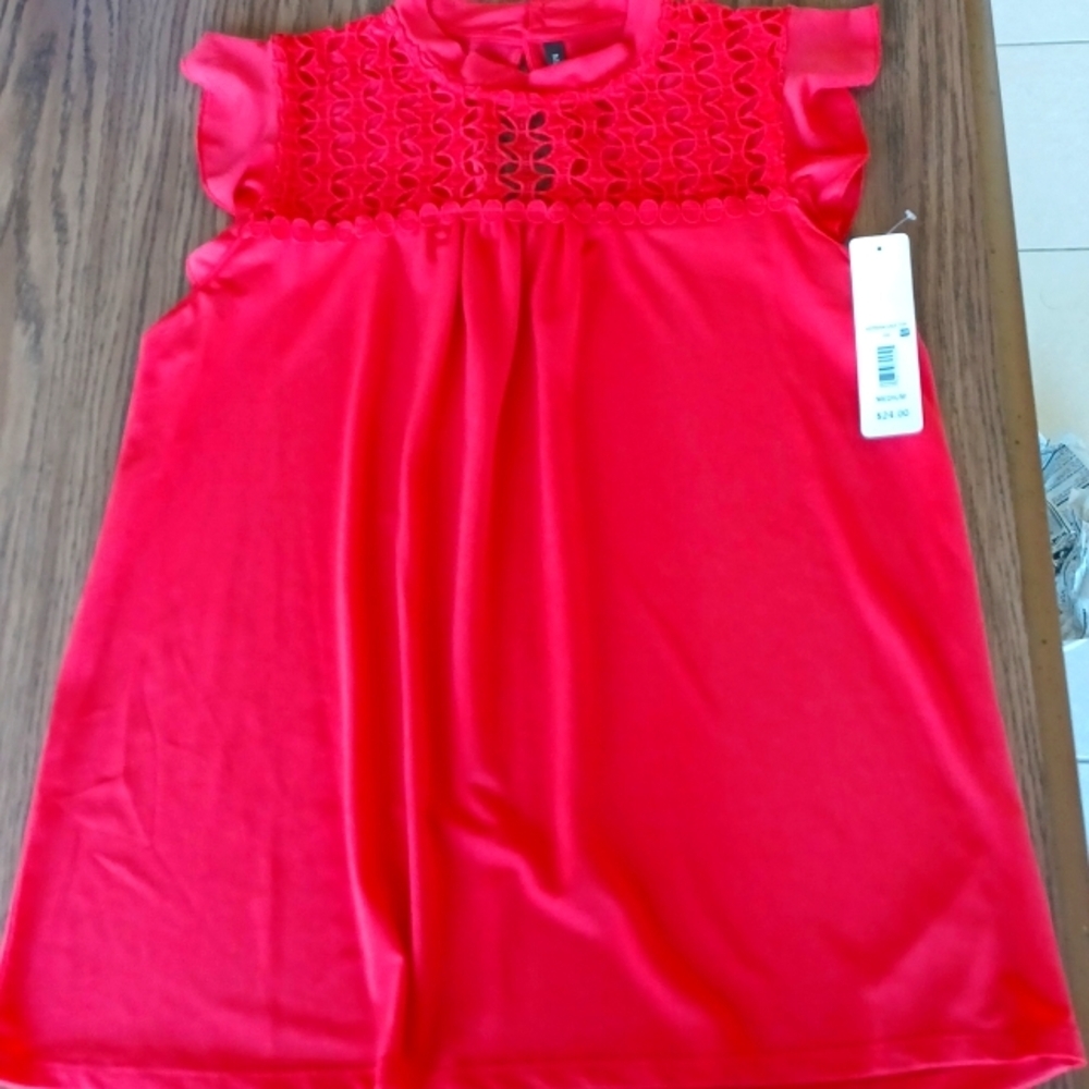 Massini Red Lace Top